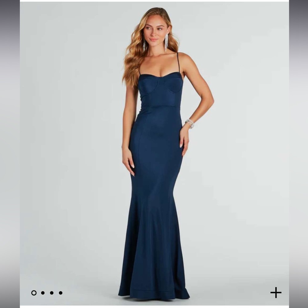 Navy blue formal dress, new with tags